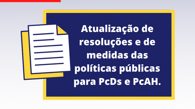 Um retângulo na cor azul escuro e com bordas amarelas traz o título da sessão. No lado esquerdo, os desenhos de duas folhas de papel. No alto, está escrito sob um retângulo na cor vermelha, Maio/2021. No rodapé, as logomarcas da FADERS e do Governo RS