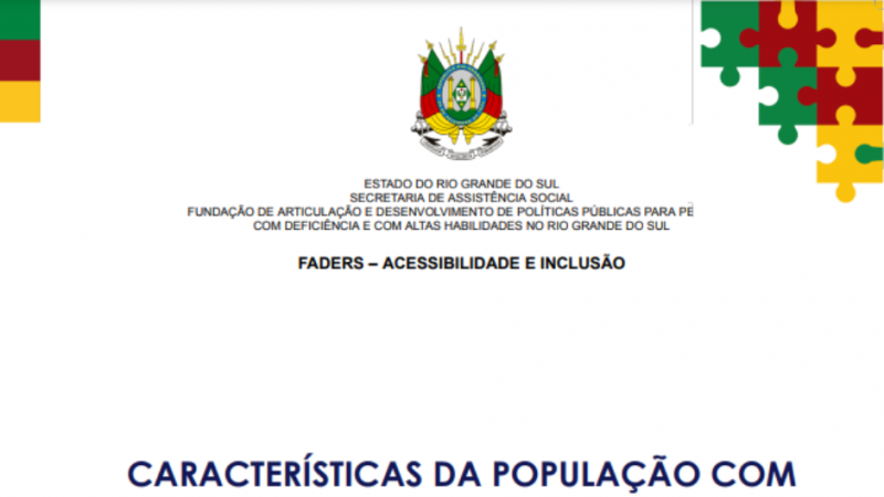 Capa do estudo, com o brasão do Rio Grande do Sul acima e o título da Pesquisa ao centro