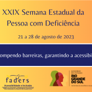 Logomarca da XXIX Semana Estadual da Pessoa com Deficiência 